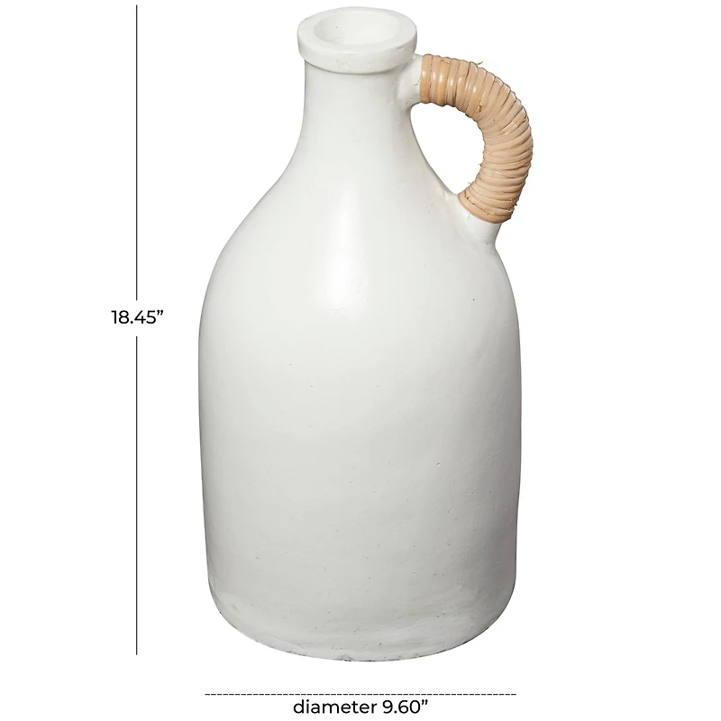 18" White Ceramic Jug Inspired Vase