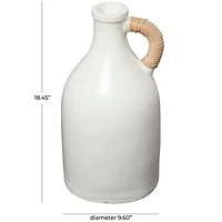 18" White Ceramic Jug Inspired Vase