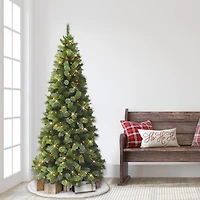 6.5ft. Pre-Lit Slim Portland Artificial Fir Tree, Clear Lights