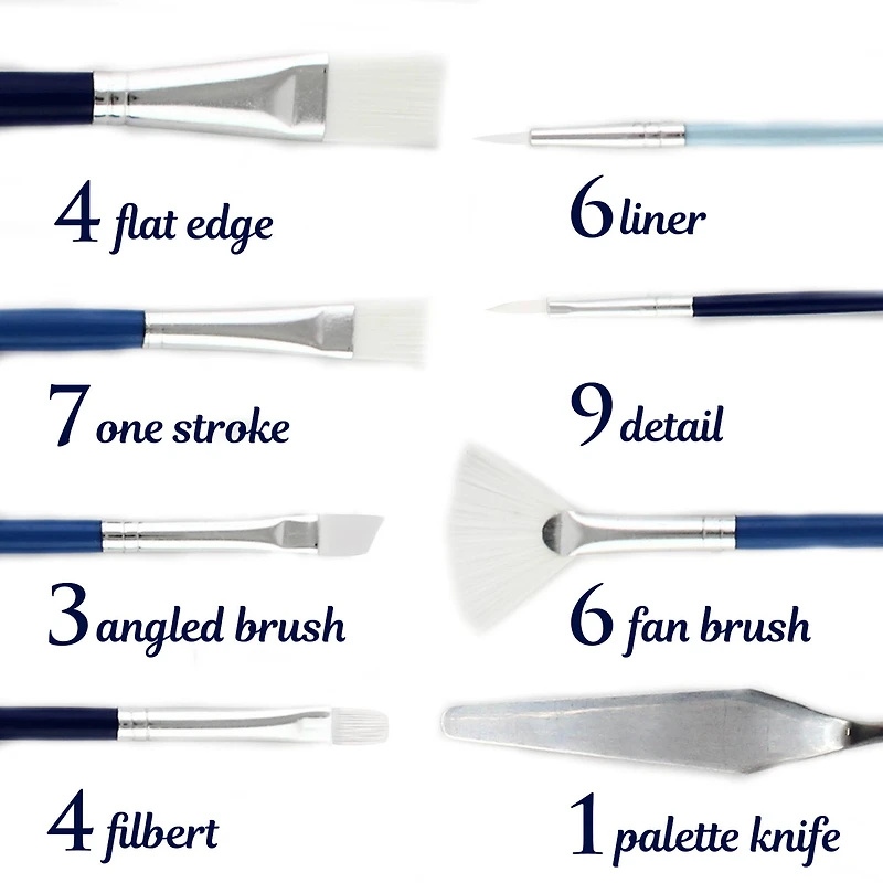 ArtSkills® 40-Piece Premium Paint Brush Set with Palette Knife & Storage Tube