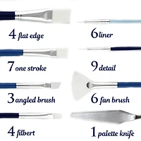 ArtSkills® 40-Piece Premium Paint Brush Set with Palette Knife & Storage Tube