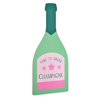 American Art Decor Tipsy Champagne Wall Plaque - 12" x 26" x 8.75"