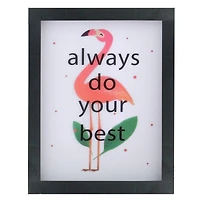 LED Inspirational Flamingo Framed Light Box