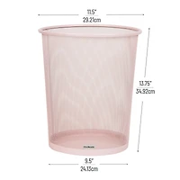 Mind Reader Garbage Round Metal Mesh Waste Basket Recycling Bin
