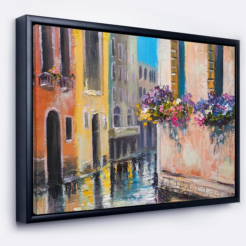 Designart - Canal in Venice with Flowers