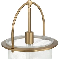 Hello Honey® Beatrice Gold & White Mid-Century Modern Handmade Marbleized Glass & Metal Ceiling Light