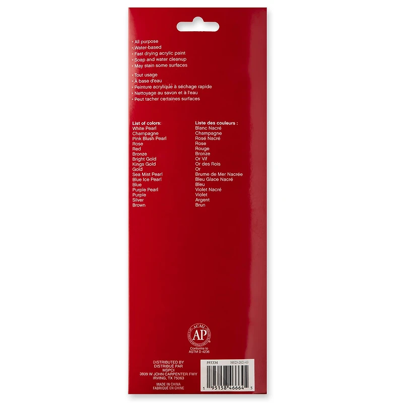 Metallic Acrylic Paint Pot Set by Craft Smart®