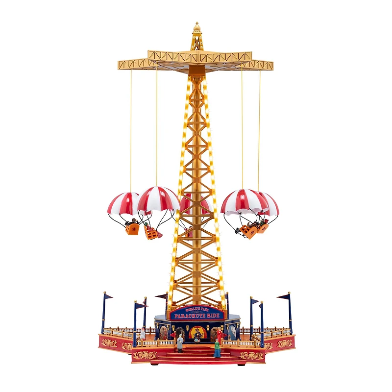 90th Anniversary Collection 18.5" Animated & Musical LED World's Fair Parachute Ride Accent