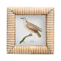 Hello Honey® Natural Hand-Carved Bone & MDF 4" x 4" Tabletop Frame with Ribbed Pattern