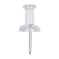 JAM Paper Clear Standard Push Pins, 2 Packs of 100