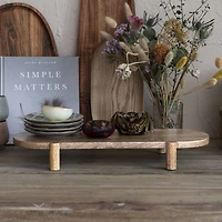 Hello Honey® 19.5" Long Natural Mango Wood Footed Pedestal