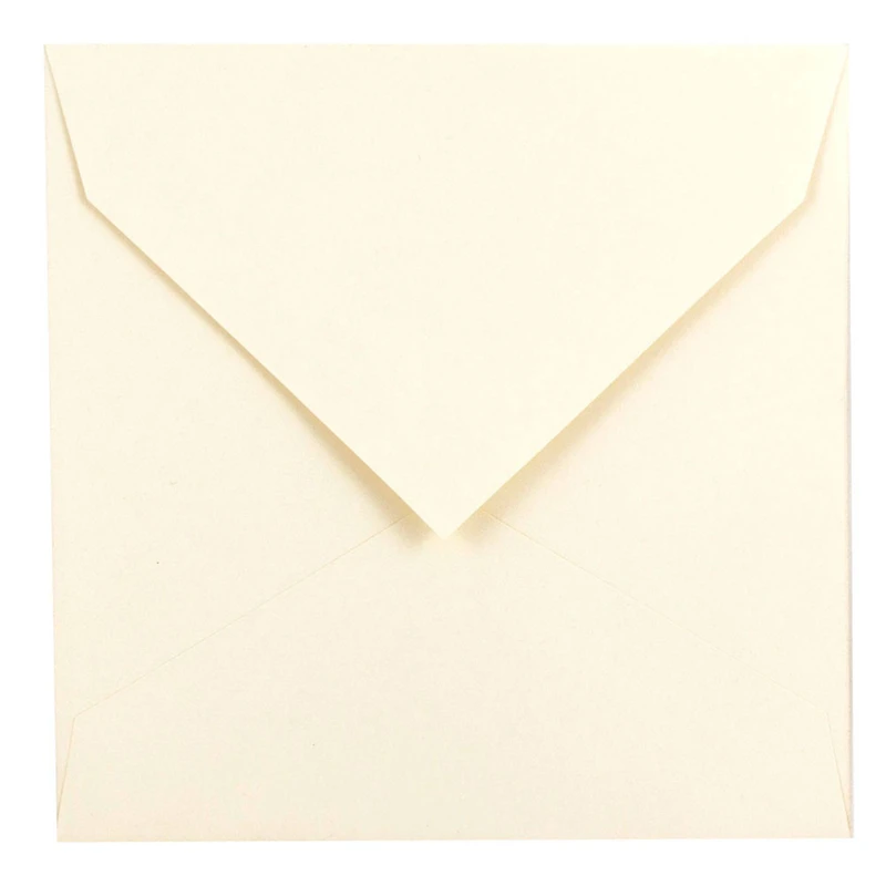 JAM Paper 7.5" x 7.5" Natural White Square Invitation Euro Flap Envelopes, 50ct.