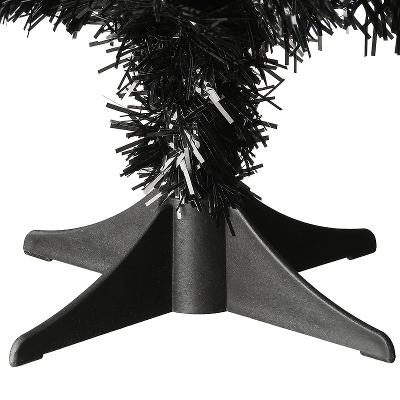24" Unlit Black Tinsel Artificial Christmas Tree