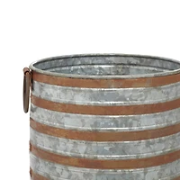 Metallic Farmhouse Planter Set 20" & 16"