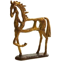 13" Gold Horse Slim Frame Textured Sculpture