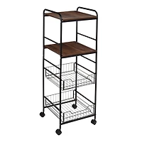 Honey Can Do Black 4-Tier Rolling Cart