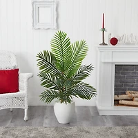 4.5ft. Paradise Palm Tree with White Ceramic Planter