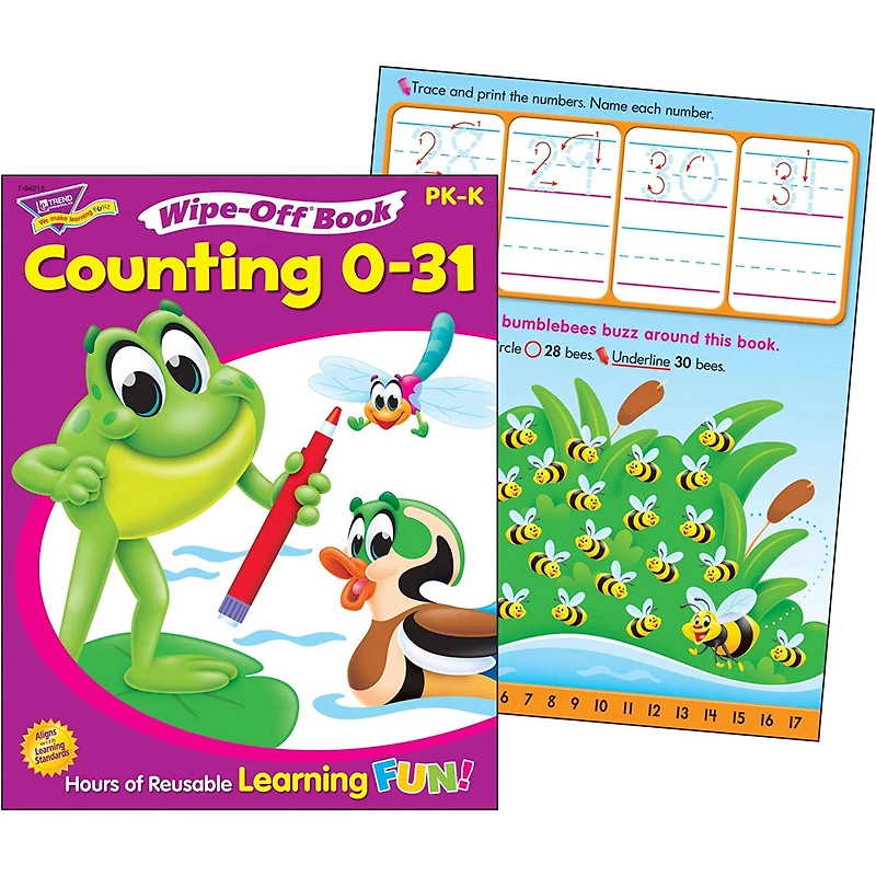 Trend Enterprises® Counting & Mazes Reusable Books & Crayons Set