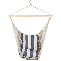 35.25" x 46" Cotton Netting Hammock Chair with Wooden Bar