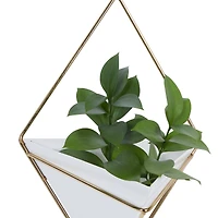 CosmoLiving by Cosmopolitan Set of 2 White Metal Contemporary Planter, 7" x 9"