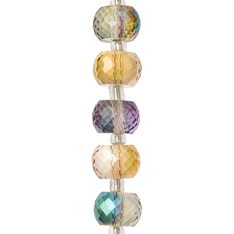 12 Packs: 11 ct. (132 total) Amber & Blue Rondelle Glass Beads, 11mm by Bead Landing™