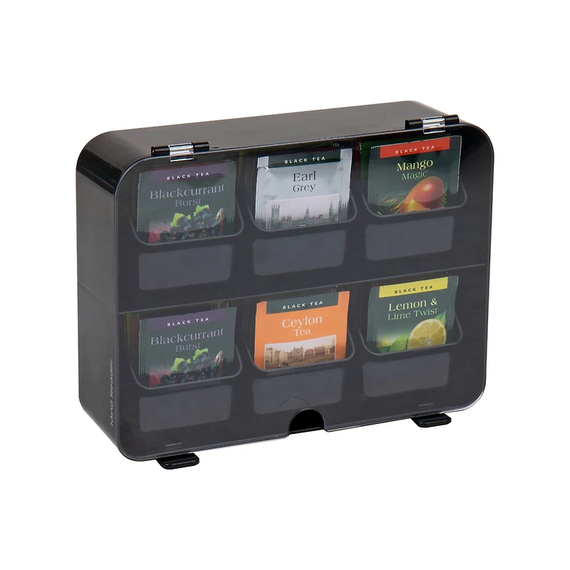 Mind Reader Foundation Collection Black 6-Compartment Tea Bag Organizer