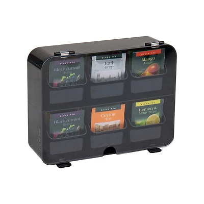 Mind Reader Foundation Collection Black 6-Compartment Tea Bag Organizer