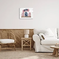 Stupell Industries Rustic Patriotic Jars American Pride Flag Design Canvas Wall Art