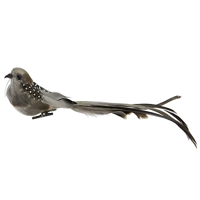 24" Brown & Gray Clip-On Bird Ornament