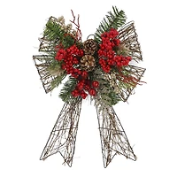 22" Red Berry & Pine Grapevine Bow by Ashland®