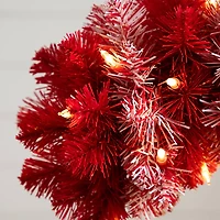 2.5ft. Pre-Lit Red Candy Cane Artificial Christmas Tree, Clear Micro LED Lights