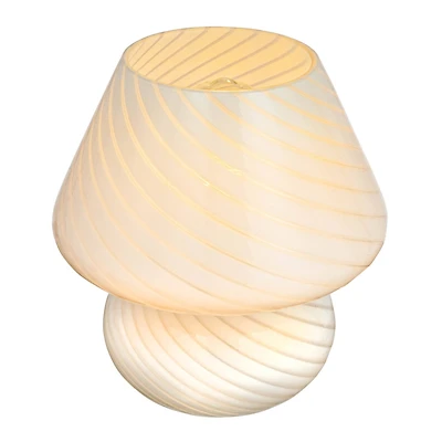Hello Honey® 9.5" White Vintage Blown Glass Table Lamp