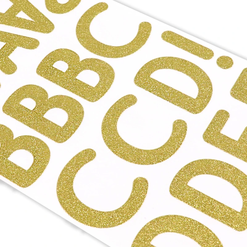 Gold Glitter Rounded Font Alphabet Stickers by Recollections™