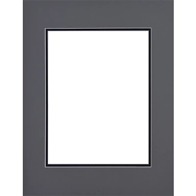 16" x 20" Zinc Gray & Black Double Mat by Studio Décor®, 11" x 14" Opening Size