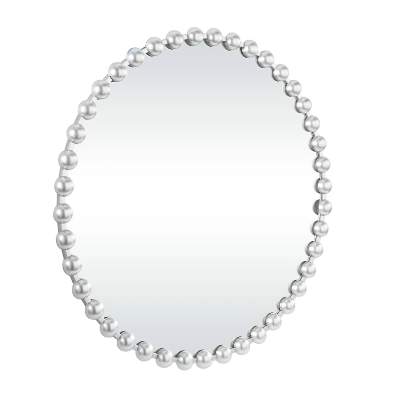 CosmoLiving by Cosmopolitan Silver Metal Orb Framed Wall Mirror 36" x 2" x 36"