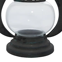 Black Iron Rustic Candle Holder Lantern, 9" x 8" x 5"