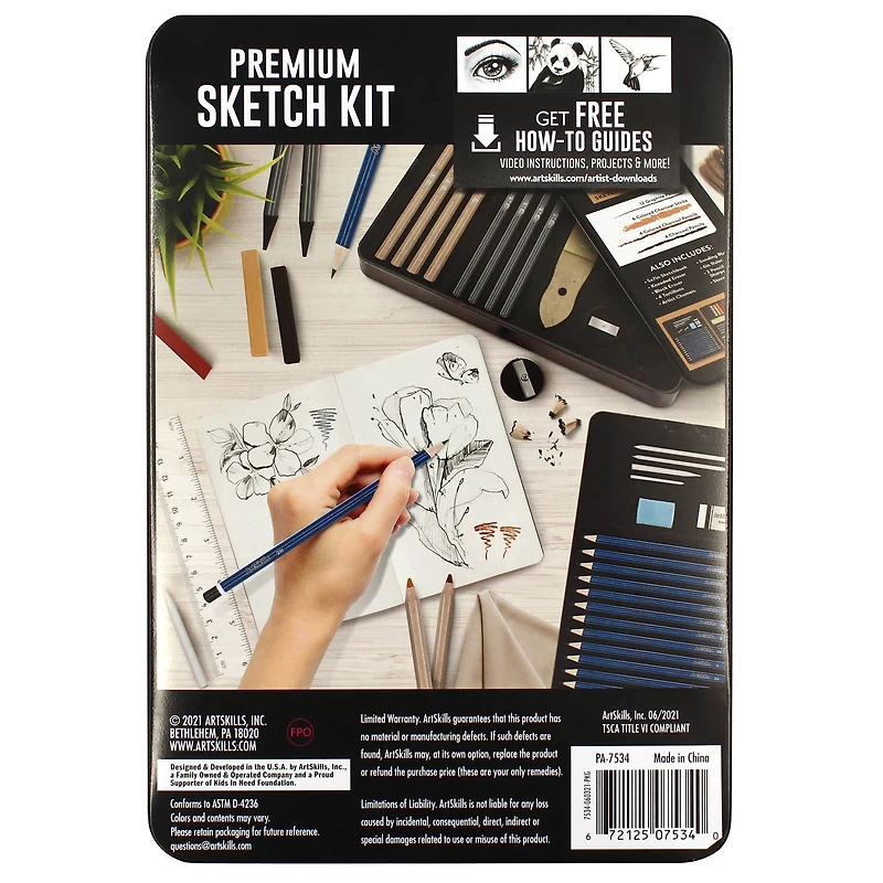 ArtSkills® Premium Sketch Kit With Pencils & Charcoal