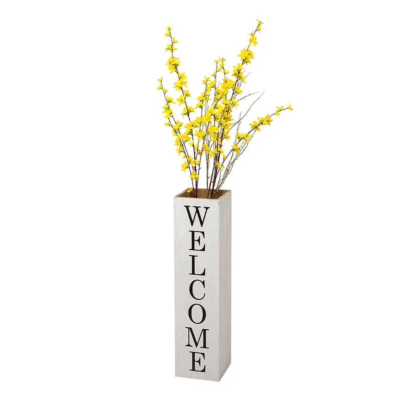Glitzhome® 30" Double Sided Whitewashed Wooden Porch Vase