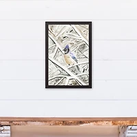 Winter Blue Jay 12" x 18" Black Framed Canvas