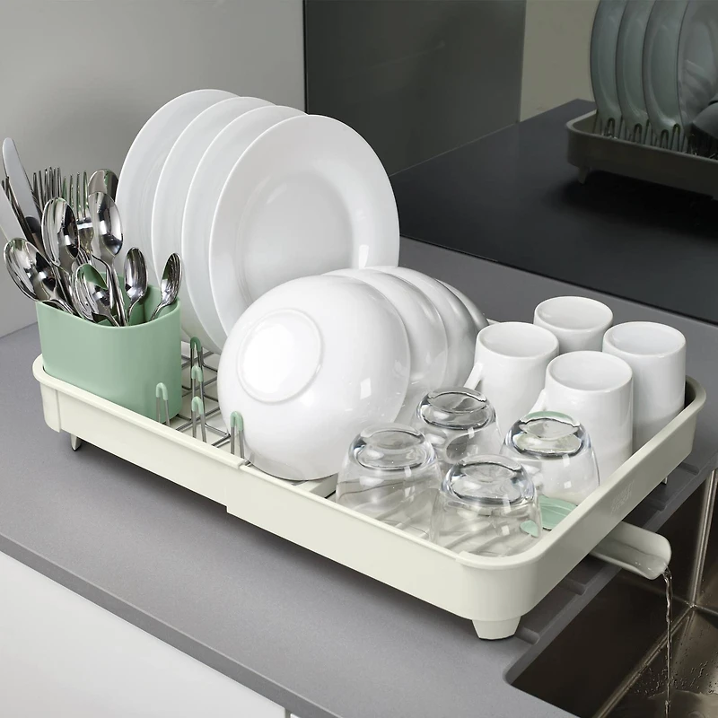 Joseph Joseph Extend Expandable Dish Rack Light Stone Sage