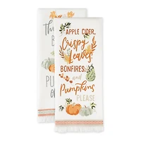 DII® Autumn Pumpkins Printed Dishtowel Set