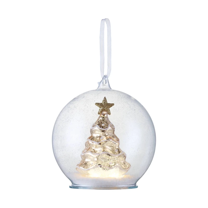 Gold Mercury Glass Tree Globe Ornament