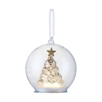 Gold Mercury Glass Tree Globe Ornament