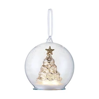Gold Mercury Glass Tree Globe Ornament