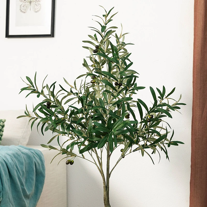 Glitzhome® 4ft. Faux Olive Tree in Pot