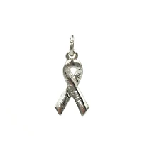 Charmalong™ Silver Plated & Stone Paved Ribbon Charm by Bead Landing™