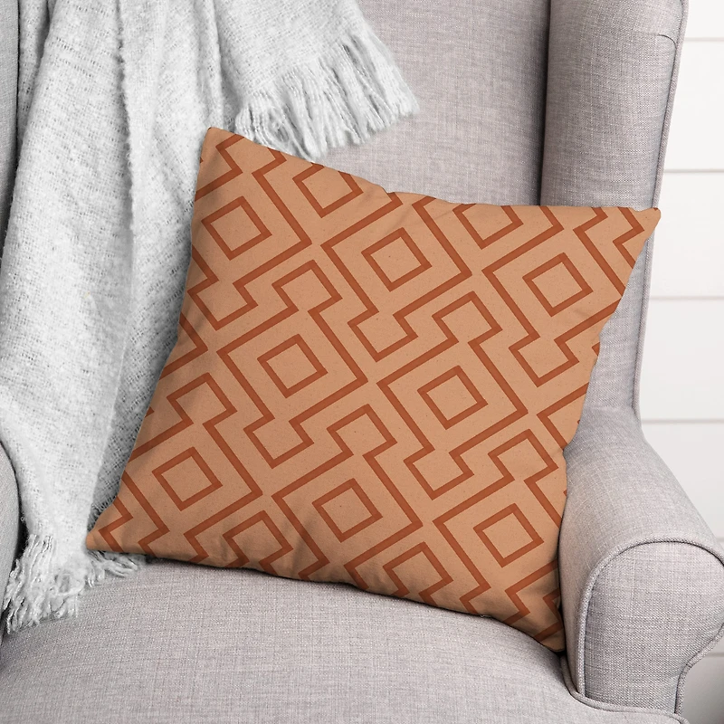 Terracotta Diamond 18" x 18" Throw Pillow