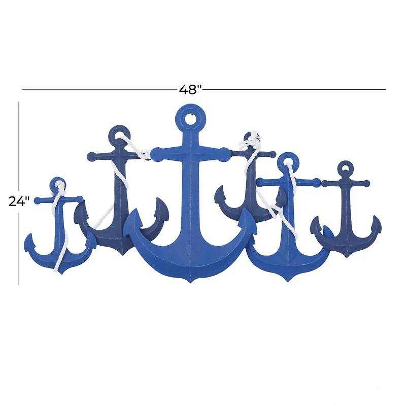 Blue Iron Coastal Wall Decor, 24" x 48" x 1"