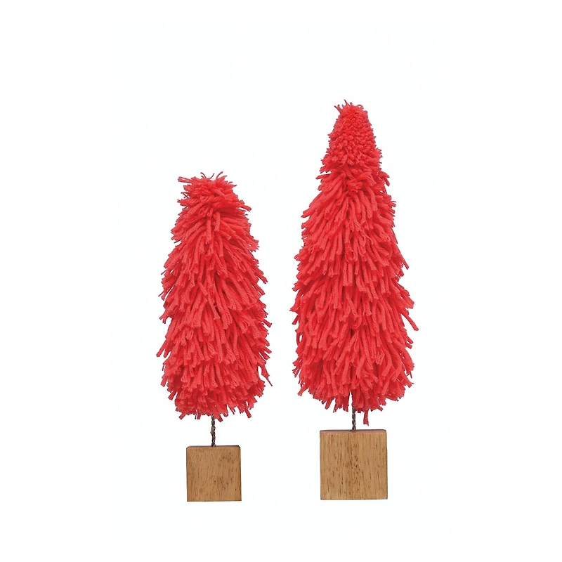 Hello Honey® 9.5" Fabric Yarn Tree with Wood Block Base
