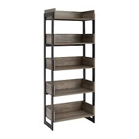 Walker Edison 64" Graywash 5-Shelf Bookshelf